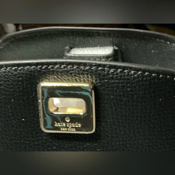 Kate Spade Mini Black Leather Top-Handle Cross Body with Gold Hardware